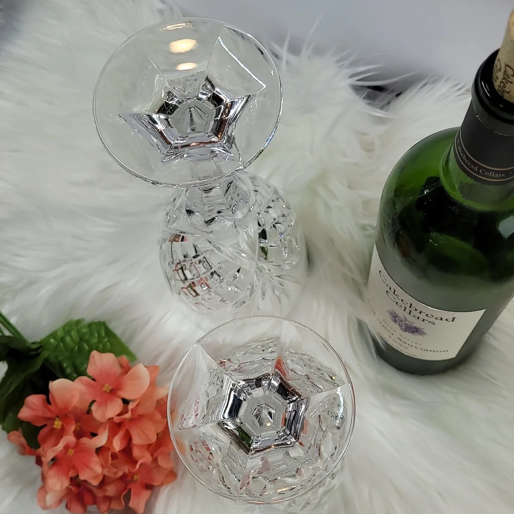 SHANNON LEAD CRYSTAL WINE GLASS PAIR